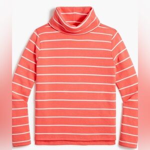 J Crew Factory EUC Striped Mockneck Sweatshirt Neon Rose Small